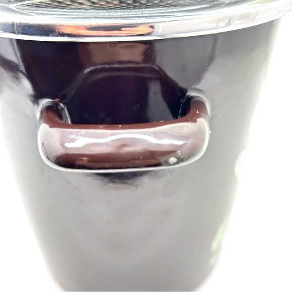 Vintage BEKA French Enamel Asparagus Steamer Brown 26cm Tall Retro Cookware - Picture 11 of 12